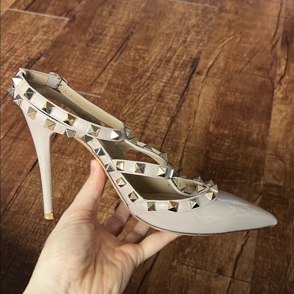 Valentino Garavani rockstud caged ankle strap patent leather 100mm pump heel 38 - Picture 13 of 16